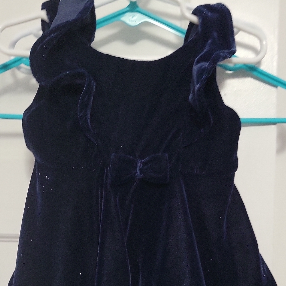 Elegant Navy Blue Velvet Dress By Swedish designer